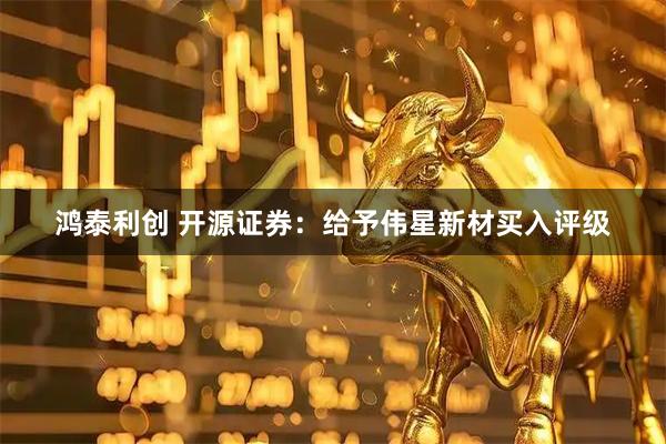 鸿泰利创 开源证券：给予伟星新材买入评级